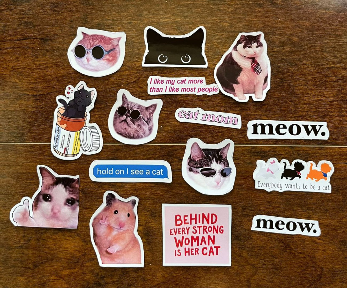 Cat Lovers Sticker Pack (15 Stickers)