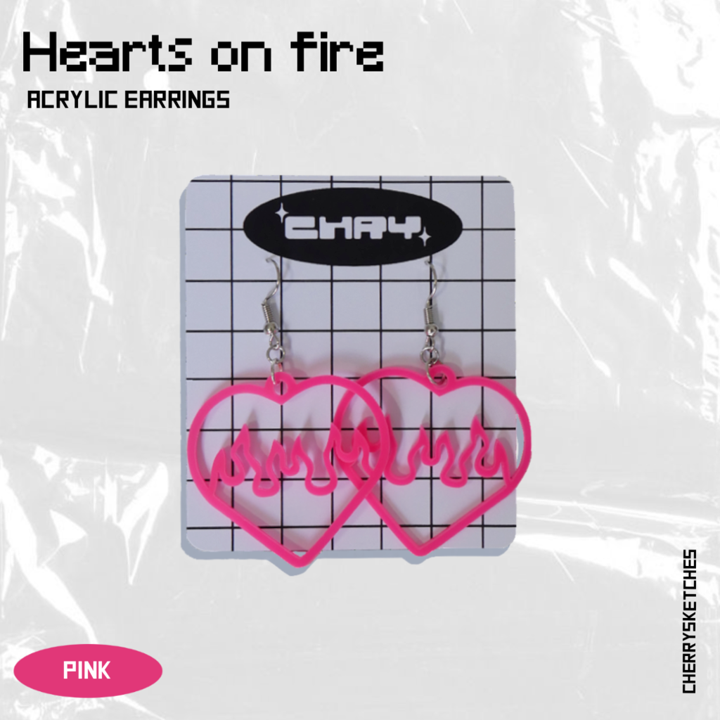 Hearts on Fire Earrings - Pink