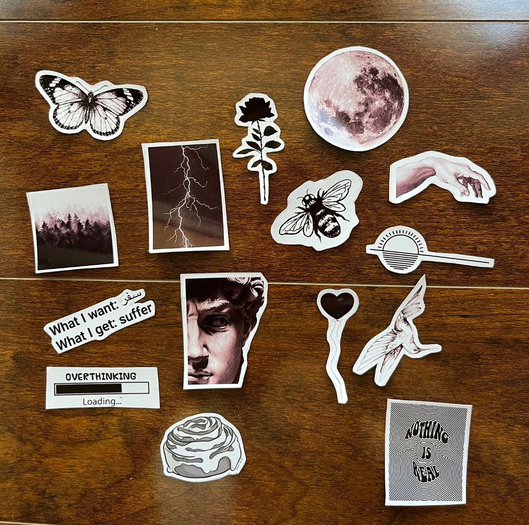 Monochrome Melancholy Sticker Pack (15 Stickers)