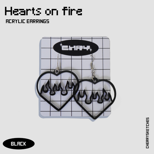 Hearts on Fire Earrings - Black