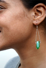Aura Quartz Earrings - Green