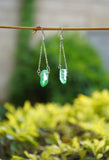 Aura Quartz Earrings - Green